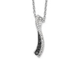 1/4 Carat (ctw) Black & White Diamond Twist Pendant Necklace in Sterling Silver with Chain